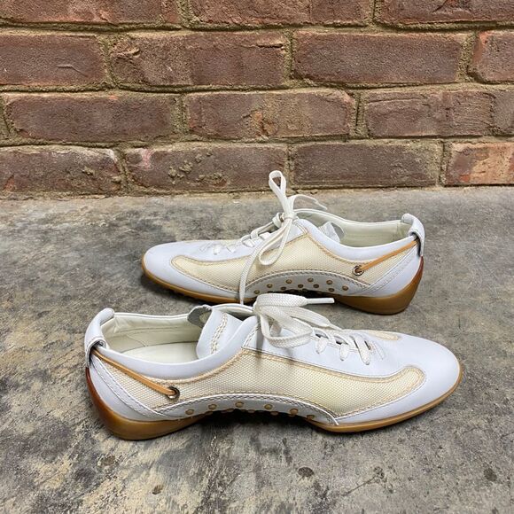 Tod’s White & Cream Leather Sneaker Size 7 - Picture 6 of 11